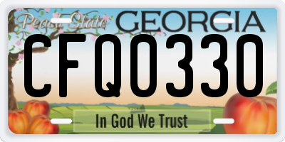 GA license plate CFQ0330