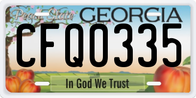 GA license plate CFQ0335