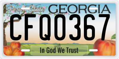 GA license plate CFQ0367