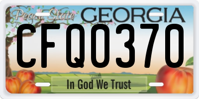 GA license plate CFQ0370