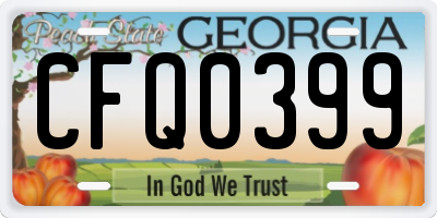 GA license plate CFQ0399