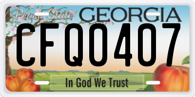 GA license plate CFQ0407