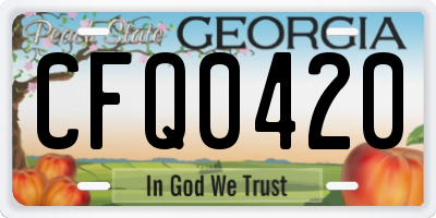 GA license plate CFQ0420