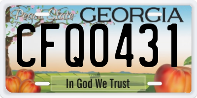 GA license plate CFQ0431