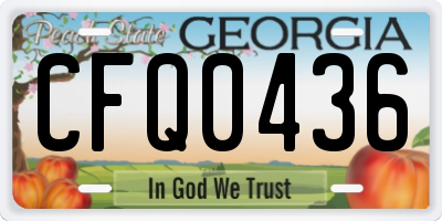 GA license plate CFQ0436