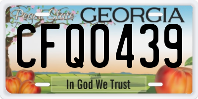 GA license plate CFQ0439