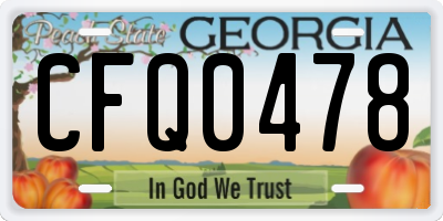 GA license plate CFQ0478