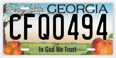 GA license plate CFQ0494