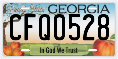 GA license plate CFQ0528