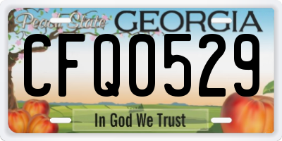 GA license plate CFQ0529