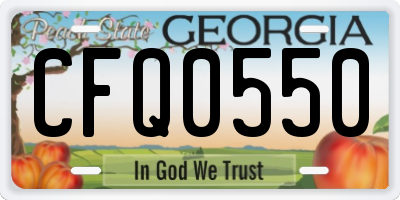 GA license plate CFQ0550