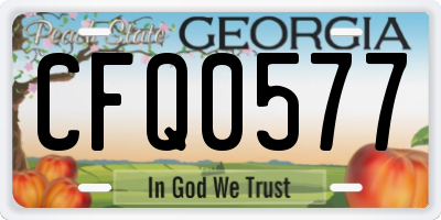 GA license plate CFQ0577