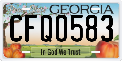GA license plate CFQ0583