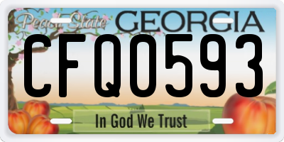 GA license plate CFQ0593
