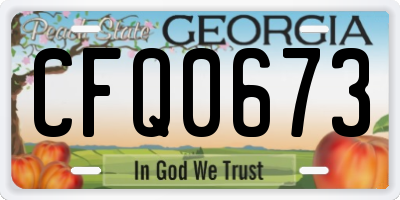 GA license plate CFQ0673