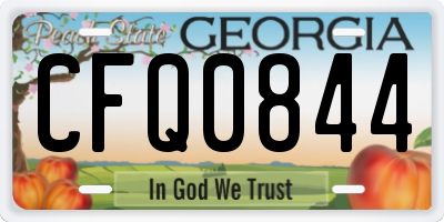 GA license plate CFQ0844