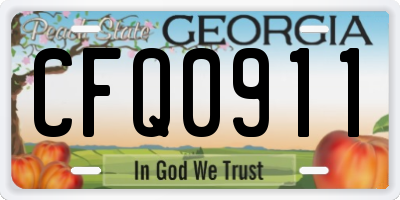 GA license plate CFQ0911