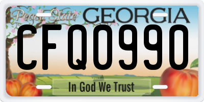 GA license plate CFQ0990
