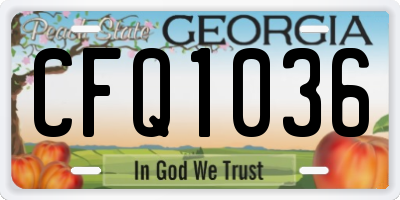 GA license plate CFQ1036