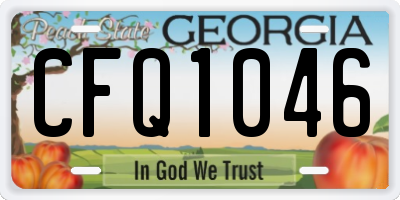 GA license plate CFQ1046
