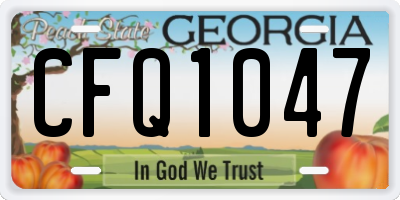 GA license plate CFQ1047