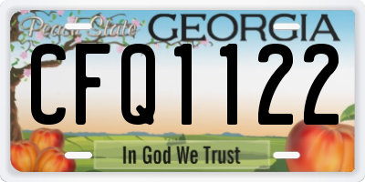 GA license plate CFQ1122