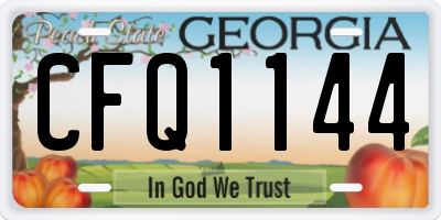 GA license plate CFQ1144