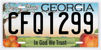 GA license plate CFQ1299