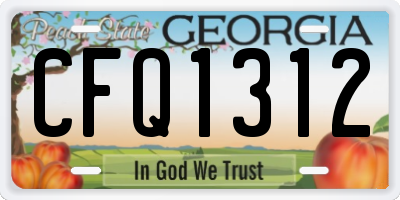 GA license plate CFQ1312