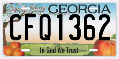 GA license plate CFQ1362