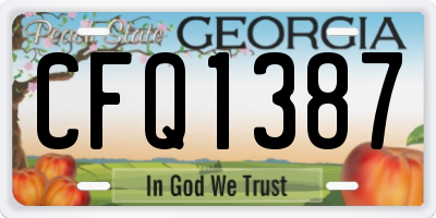 GA license plate CFQ1387
