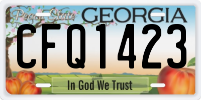 GA license plate CFQ1423