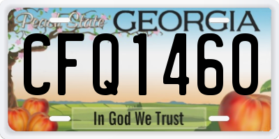 GA license plate CFQ1460