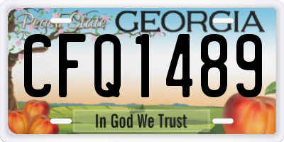 GA license plate CFQ1489