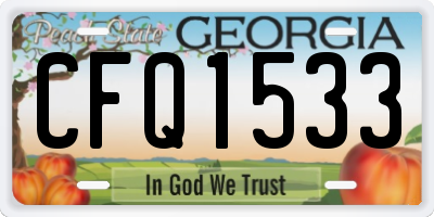 GA license plate CFQ1533