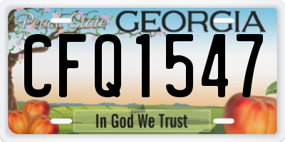 GA license plate CFQ1547