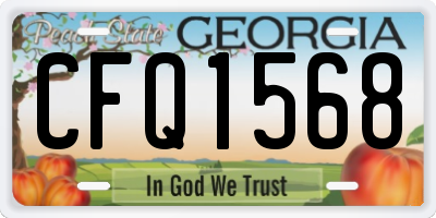 GA license plate CFQ1568