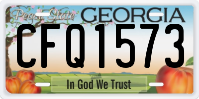 GA license plate CFQ1573