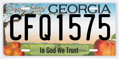 GA license plate CFQ1575