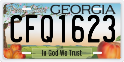 GA license plate CFQ1623