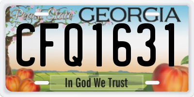 GA license plate CFQ1631