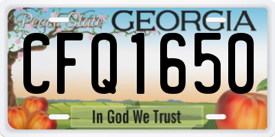 GA license plate CFQ1650