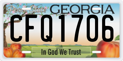 GA license plate CFQ1706