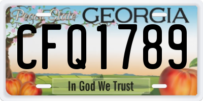 GA license plate CFQ1789