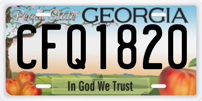 GA license plate CFQ1820