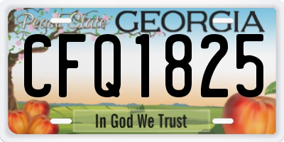GA license plate CFQ1825