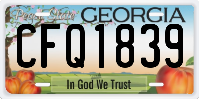 GA license plate CFQ1839