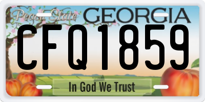 GA license plate CFQ1859