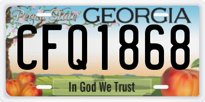 GA license plate CFQ1868