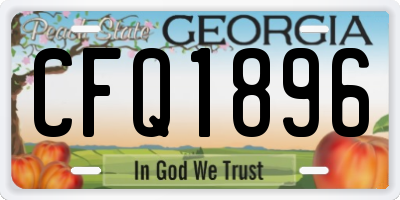 GA license plate CFQ1896